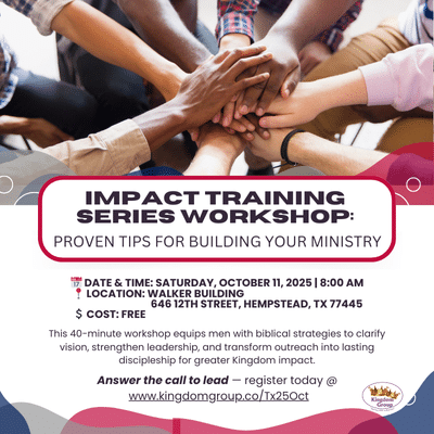 IMPACT Training Series Workshop:  Proven Tips for Building Your Ministry